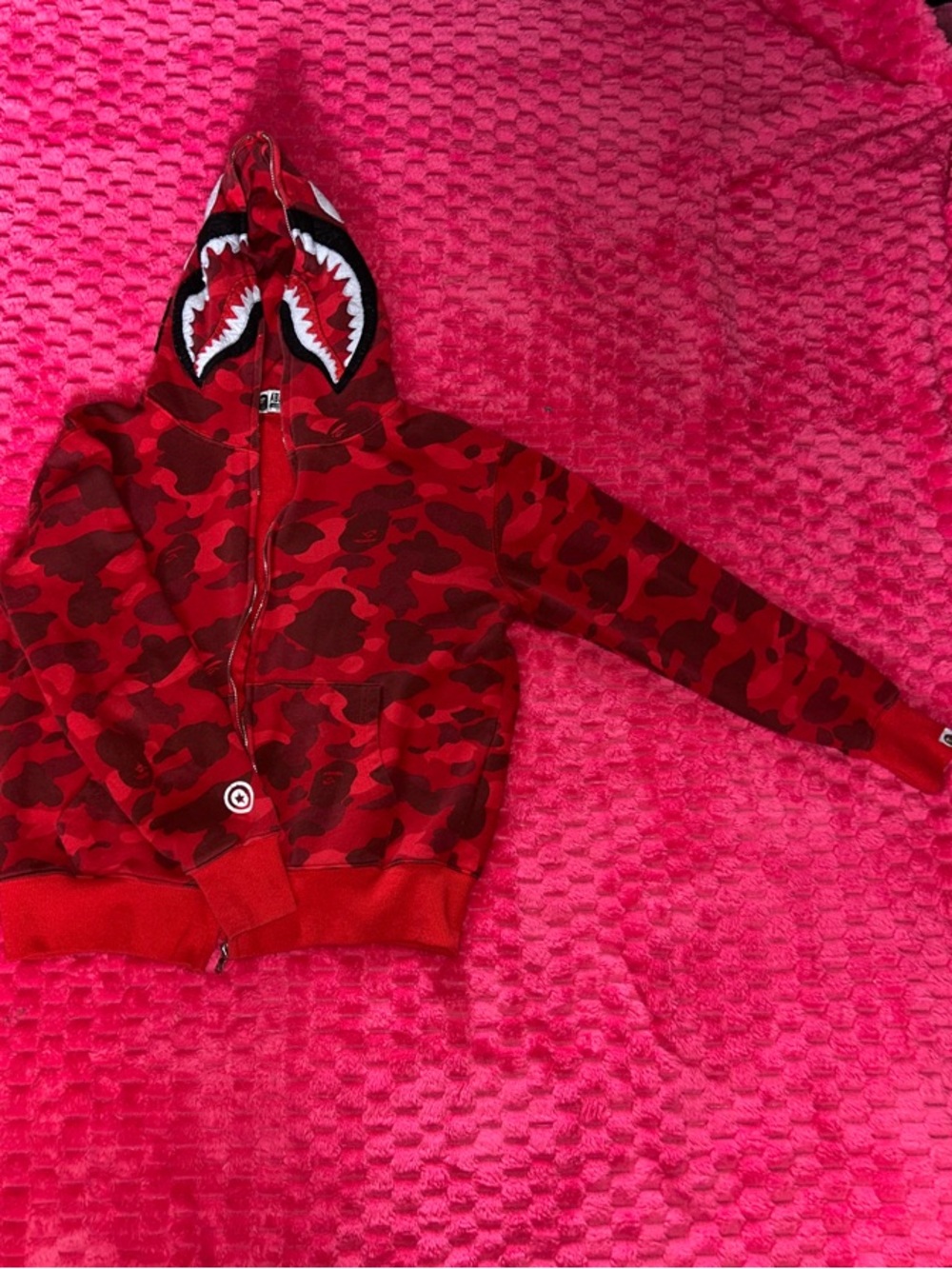 Red Camo Bape Zip-Up Jacket